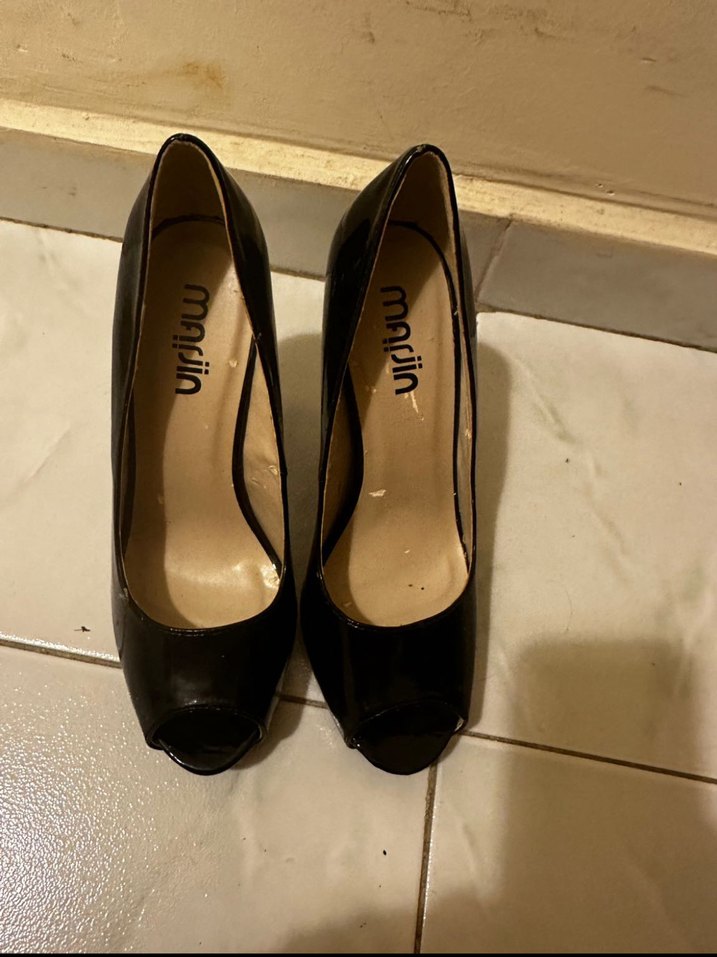 38 Siyah Rugan Kadın Stiletto Topuklu Ayakkabı - Görsel 5