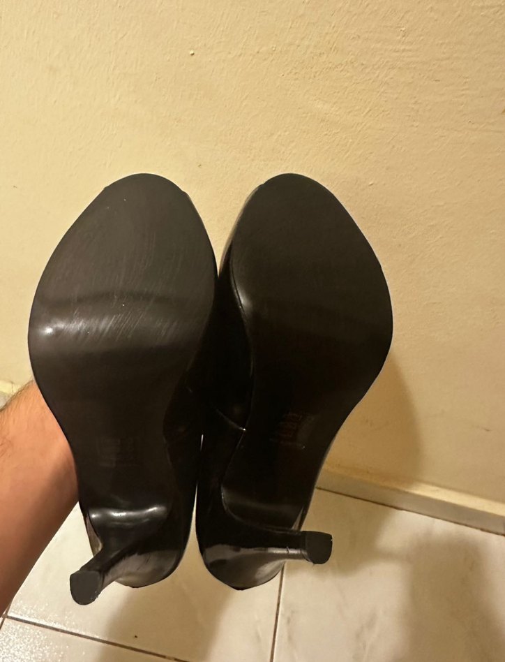 38 Siyah Rugan Kadın Stiletto Topuklu Ayakkabı - Görsel 3