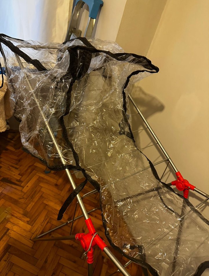 Şeffaf Siyah Kenarlı bebek arabası Yağmurluk - Görsel 2