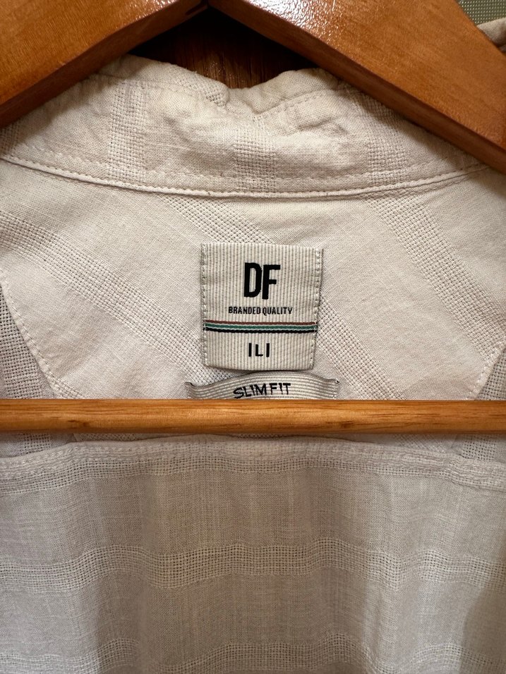 Erkek Düğmeli  Keten Gömlek - Görsel 3