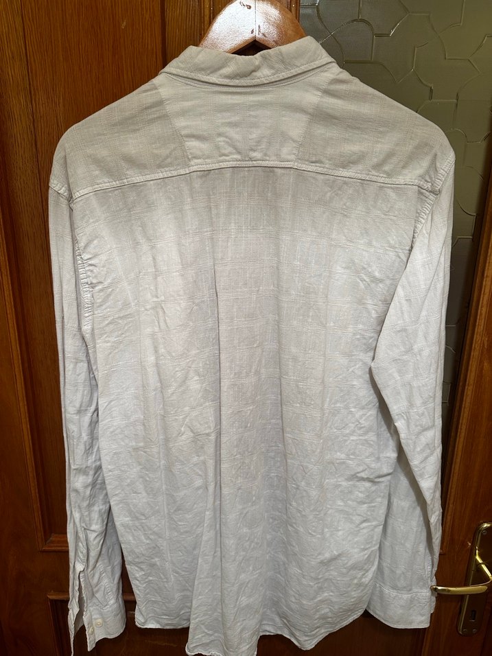 Erkek Düğmeli  Keten Gömlek - Görsel 4