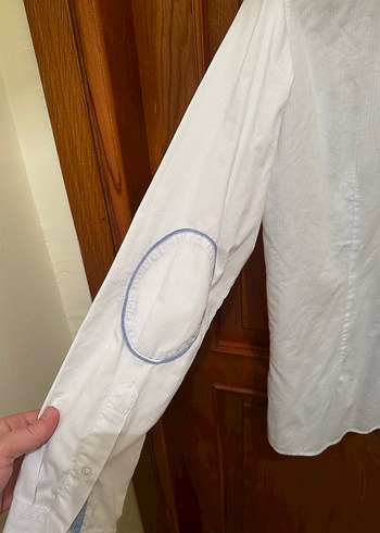 Düz beyaz fitilli gömlek - Görsel 5