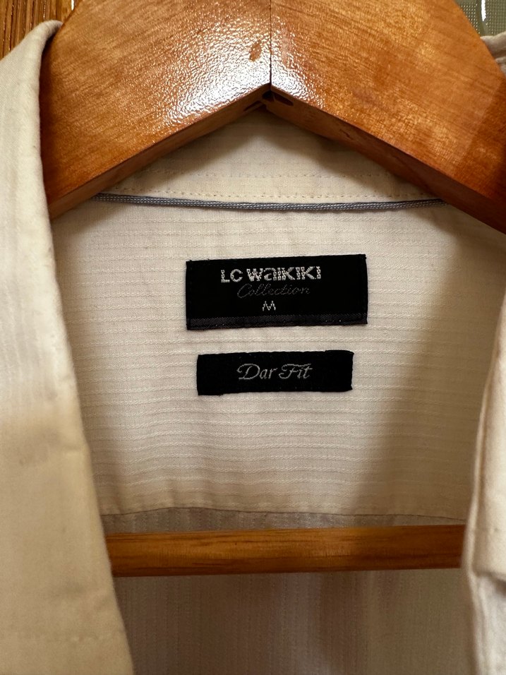 Düz beyaz fitilli gömlek - Görsel 2