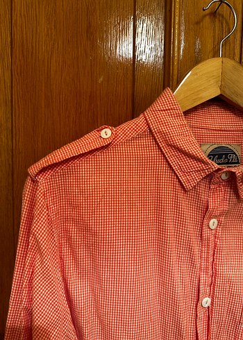 Mudo Düğmeli Pembe Erkek Keten Gömlek - Görsel 4