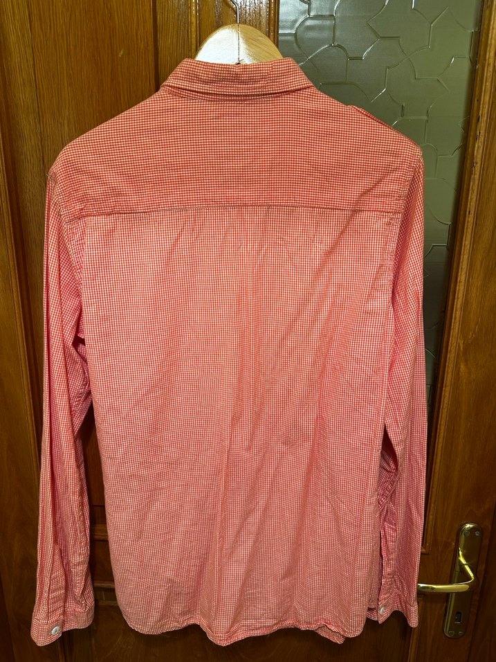 Mudo Düğmeli Pembe Erkek Keten Gömlek - Görsel 5