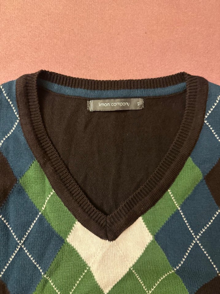 Erkek V Yaka Kahverengi Kazak - Görsel 2