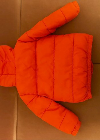 Turuncu Kapüşonlu Erkek bebek Mont - Görsel 2