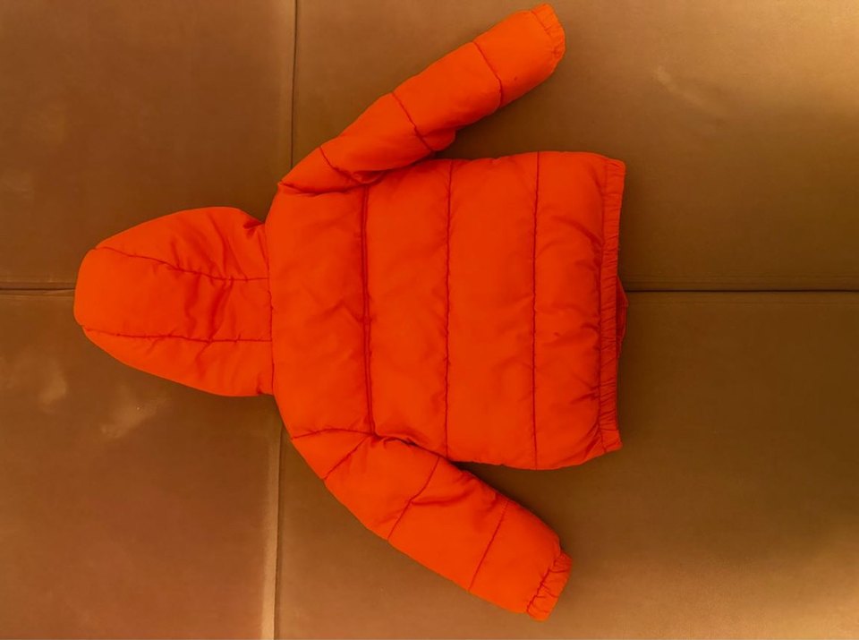 Turuncu Kapüşonlu Erkek bebek Mont - Görsel 2