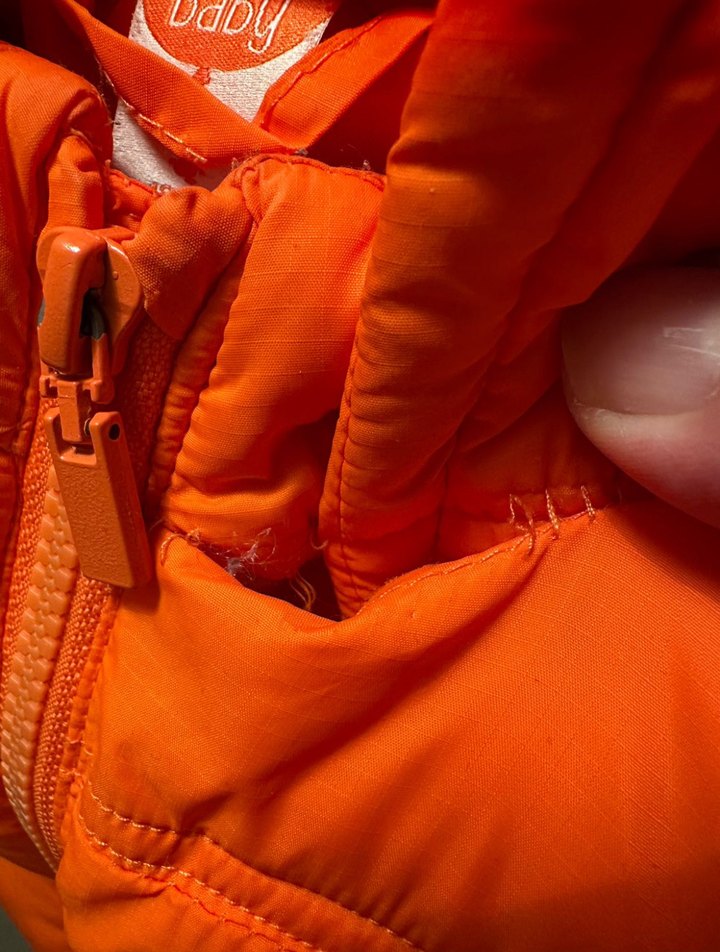 Turuncu Kapüşonlu Erkek bebek Mont - Görsel 3