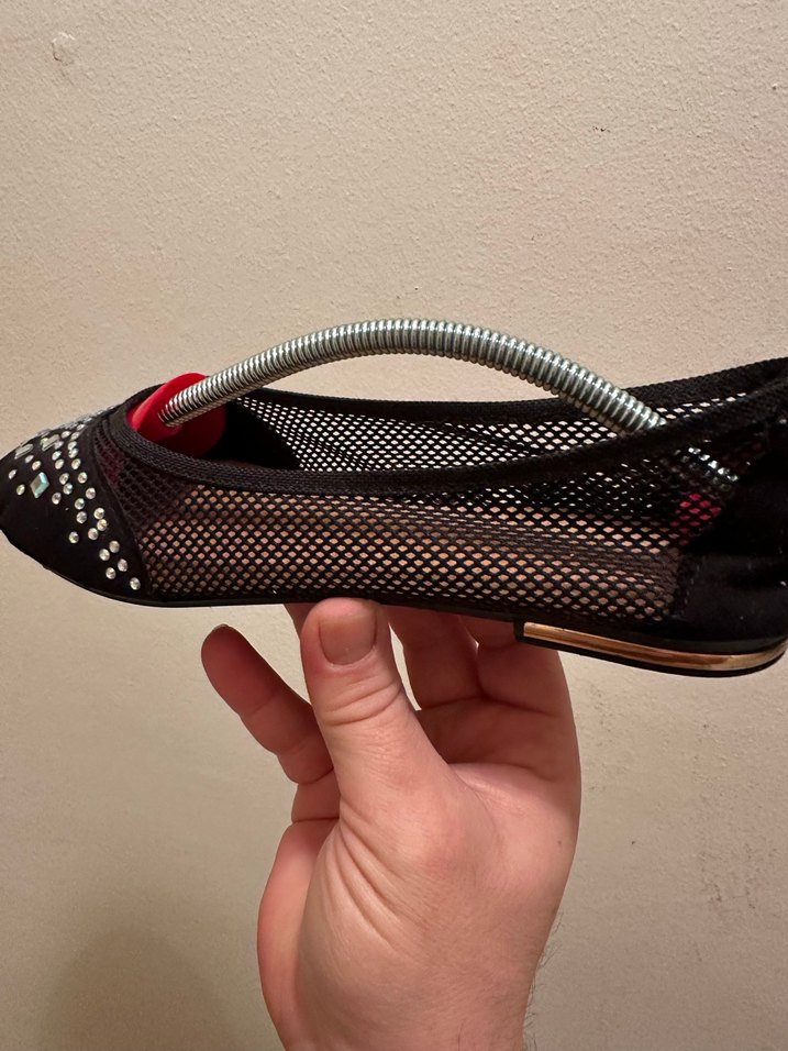 38 taş detaylı kenarları fileli babet - Görsel 3