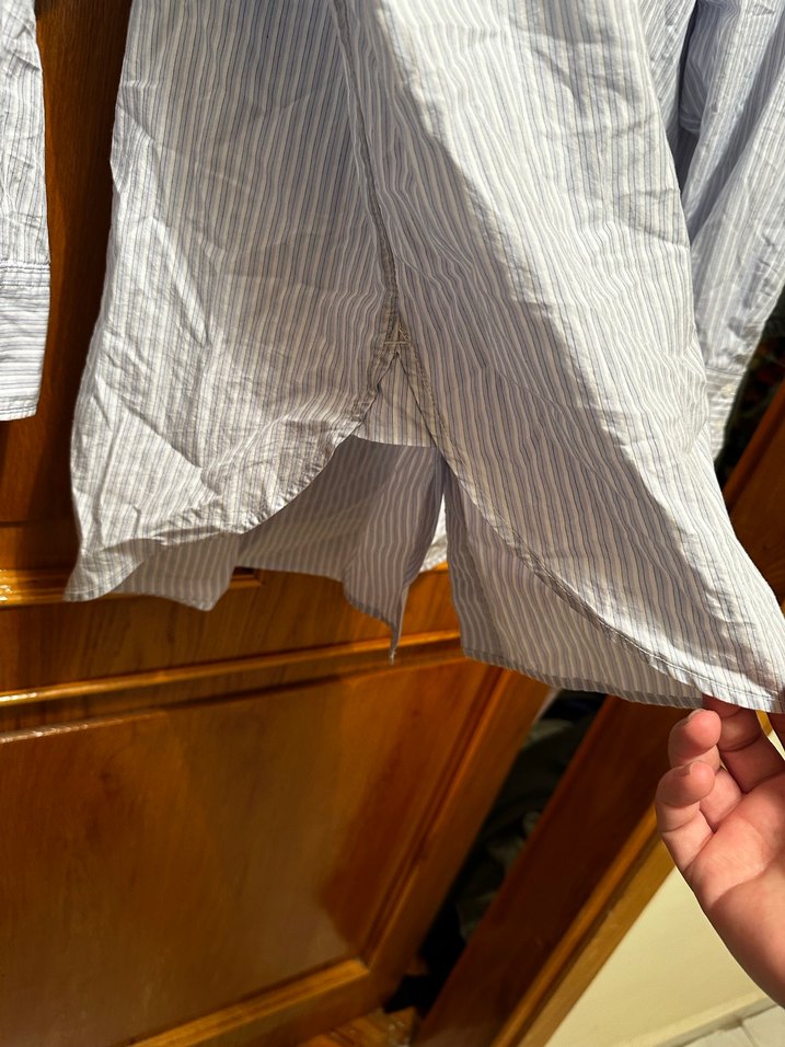 H&M marka çizgili uzun bayan gömlek - Görsel 5