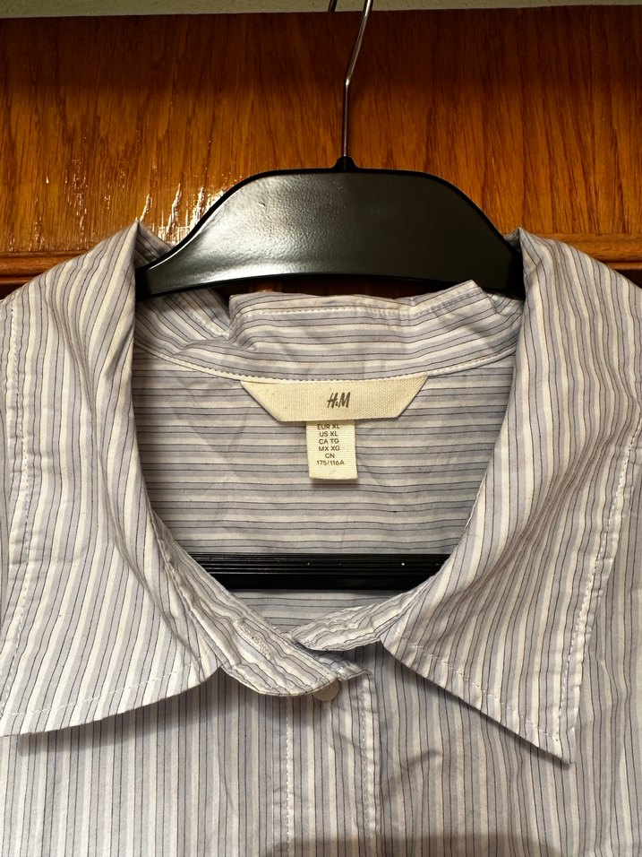 H&M marka çizgili uzun bayan gömlek - Görsel 2