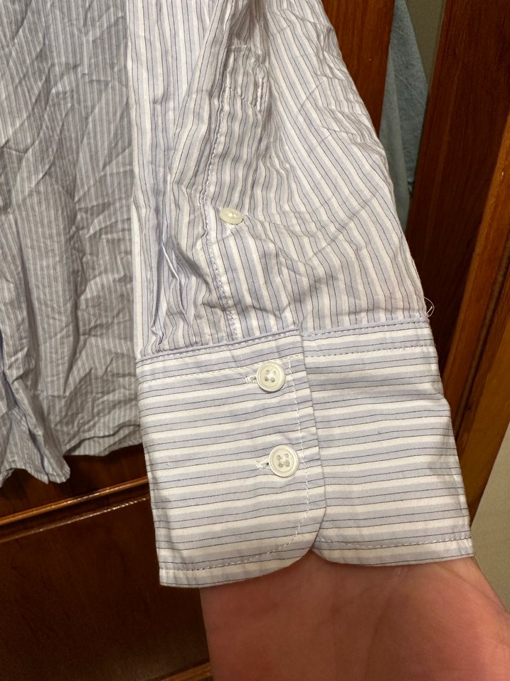 H&M marka çizgili uzun bayan gömlek - Görsel 3