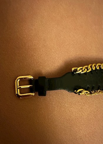 Zincir Detaylı Vintage Kadın Deri Kemer - Görsel 2