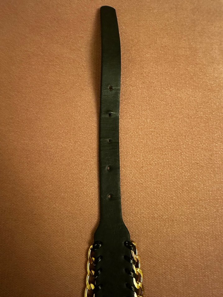 Zincir Detaylı Vintage Kadın Deri Kemer - Görsel 5