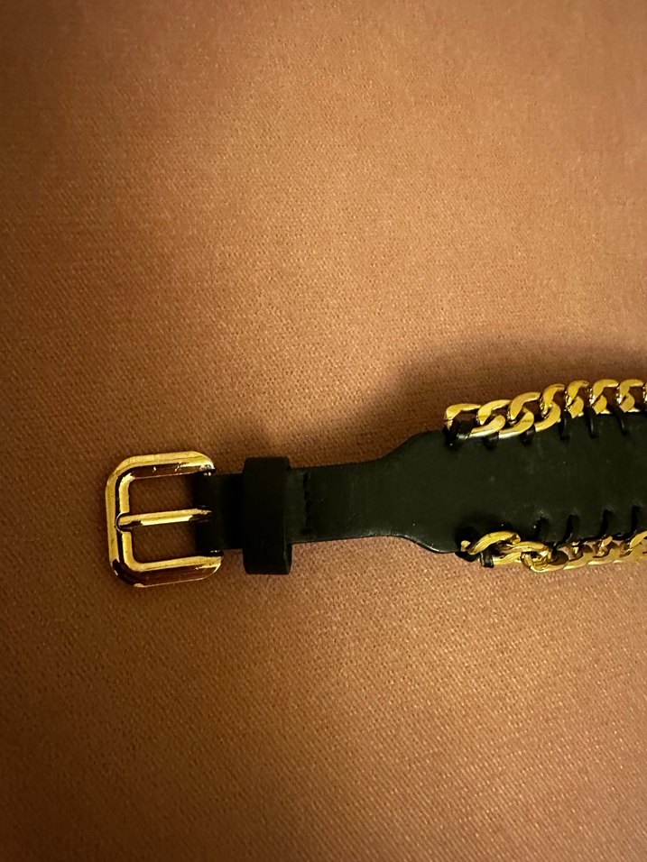 Zincir Detaylı Vintage Kadın Deri Kemer - Görsel 2