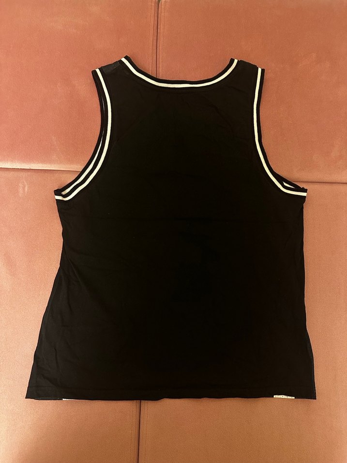 Siyah Baskılı Erkek Kolsuz Spor Tişört - Görsel 3