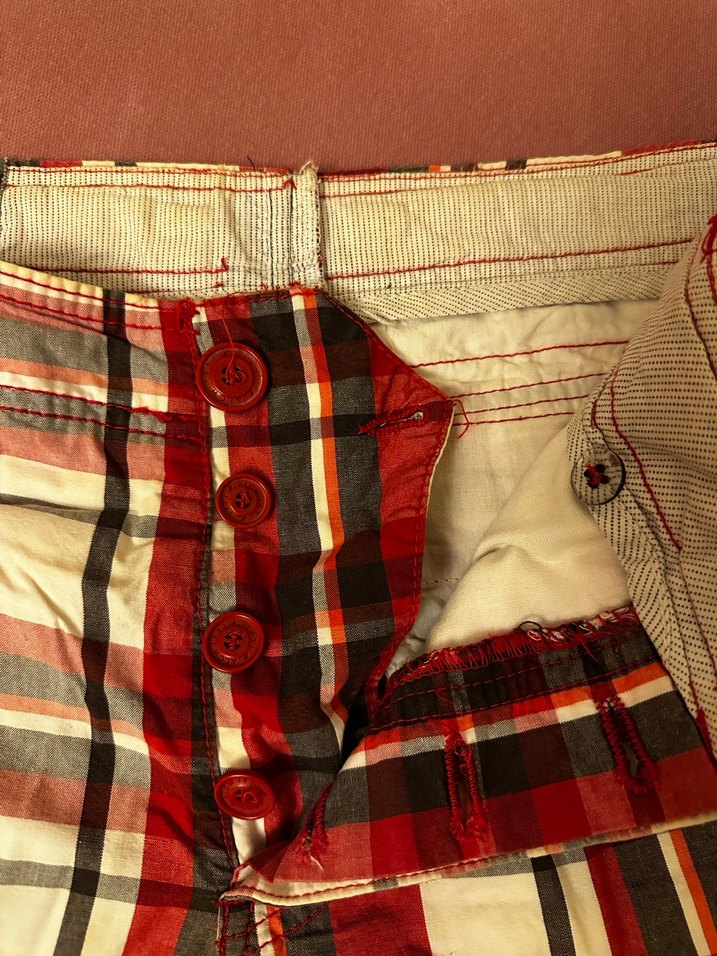 Erkek Kareli kargo şort - Görsel 4