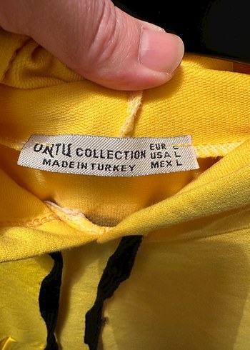 Sarı Kapüşonlu Rahat Kesim Sweatshirt - Görsel 4