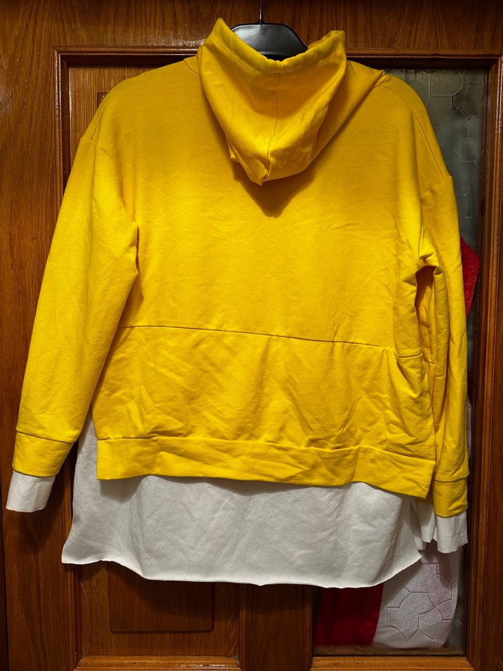 Sarı Kapüşonlu Rahat Kesim Sweatshirt - Görsel 2