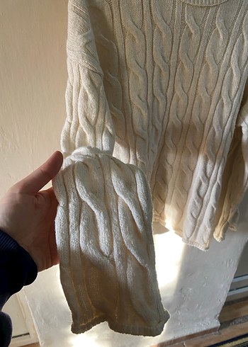 Gri Örgü Kadın Kazak, Rahat Kesim - Görsel 3