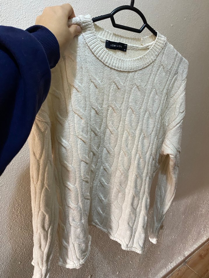 Gri Örgü Kadın Kazak, Rahat Kesim - Görsel 2