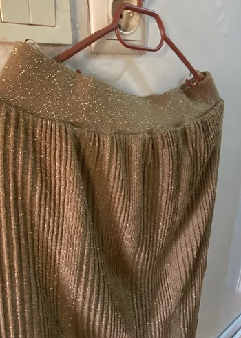 Bej Pilili Uzun Keten Etek - Görsel 2