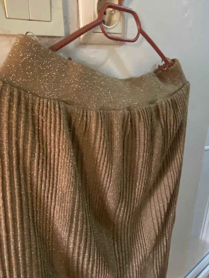 Bej Pilili Uzun Keten Etek - Görsel 2