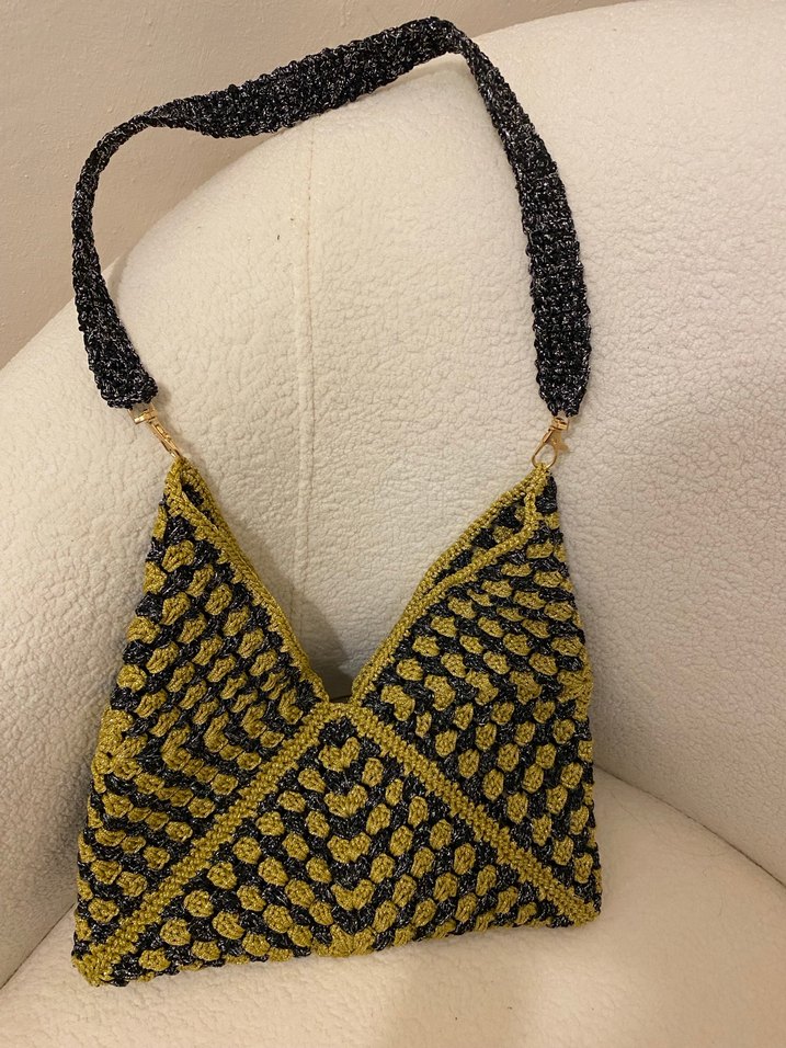 Örgü Kadın Çanta Bohem Yılan Desenli - Görsel 2