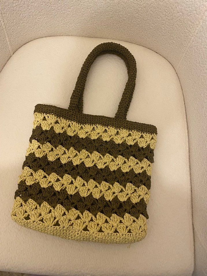 Dantel Detaylı Örgü Bohem Kadın Çanta - Görsel 2