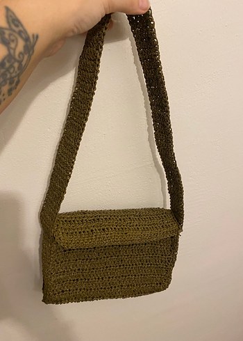 Kahverengi Örgü Kadın Çanta - Görsel 3