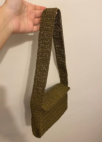 Kahverengi Örgü Kadın Çanta - Görsel 2