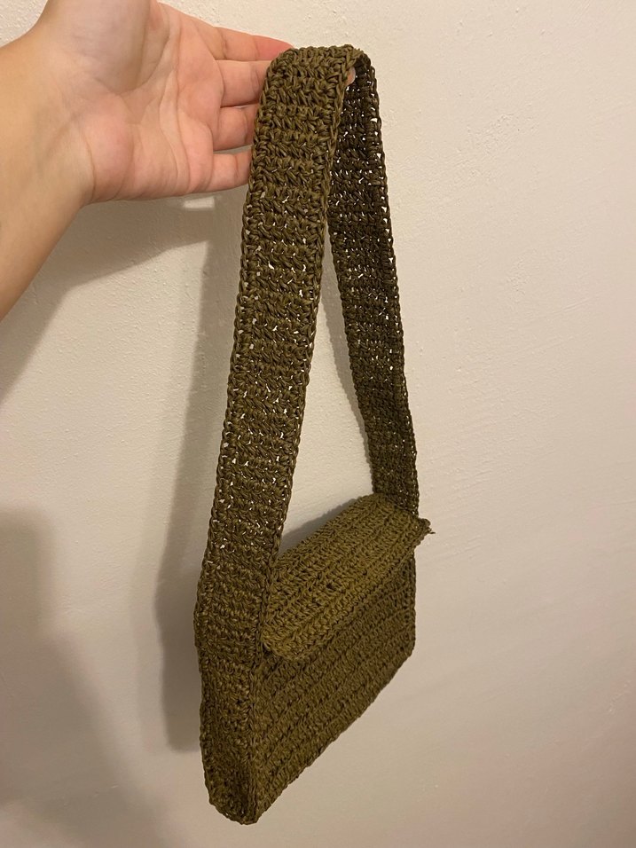 Kahverengi Örgü Kadın Çanta - Görsel 2