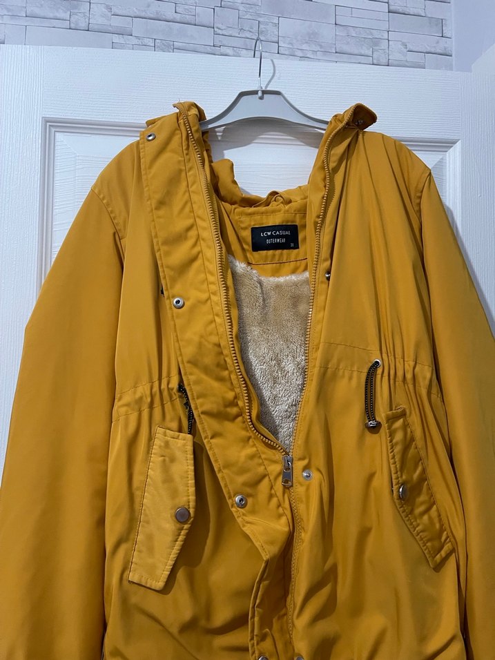 Sarı Midi Kemerli Kadın Ceket - Görsel 3