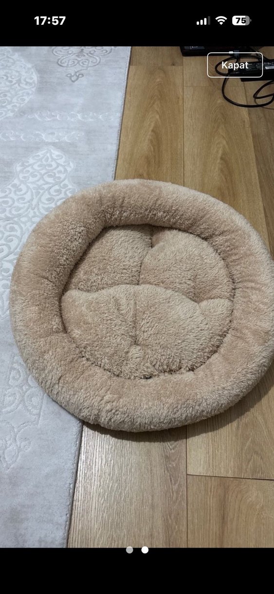 Pastel kahverengi yumuşak kedi yatağı - Görsel 2