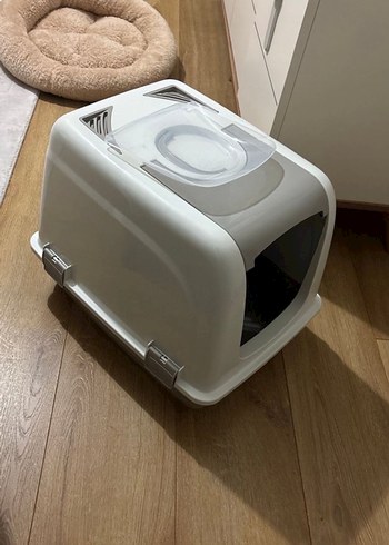 Gri Kapaklı Kedi Tuvalet Kabı - Görsel 2