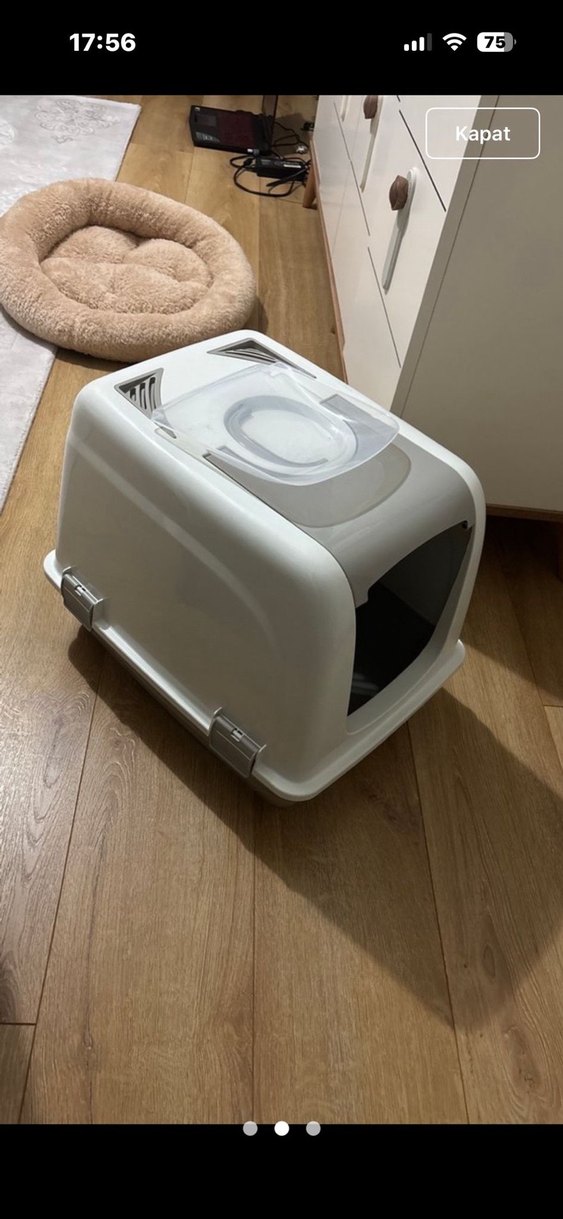 Gri Kapaklı Kedi Tuvalet Kabı - Görsel 2