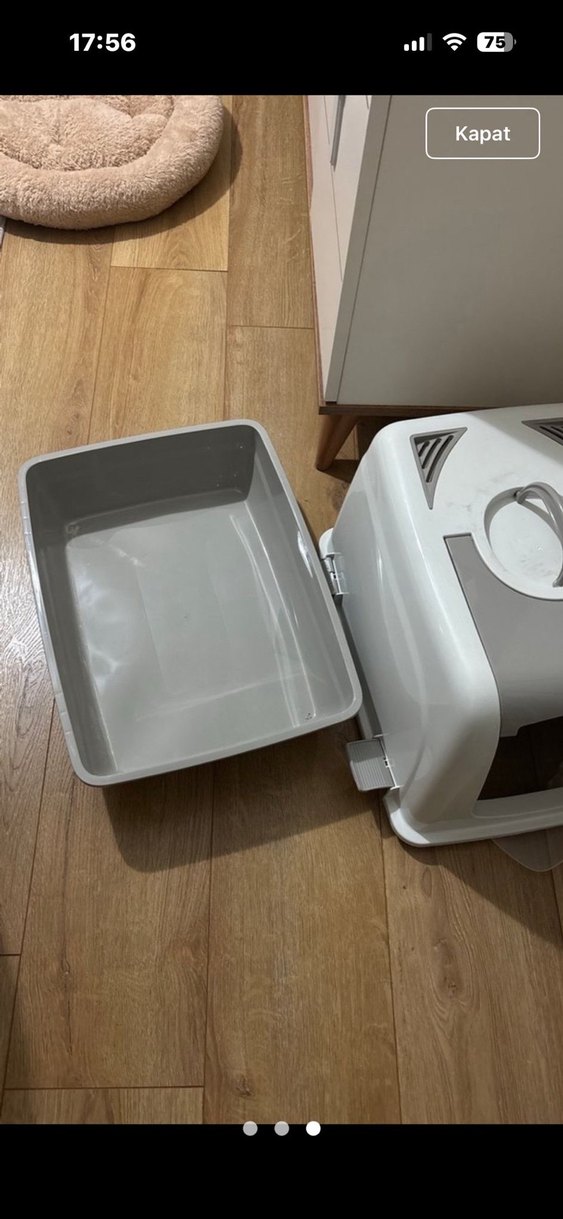 Gri Kapaklı Kedi Tuvalet Kabı - Görsel 3