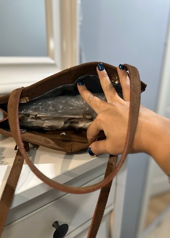 Taba  Süet Kadın Omuz Çantası zara değildir - Görsel 4