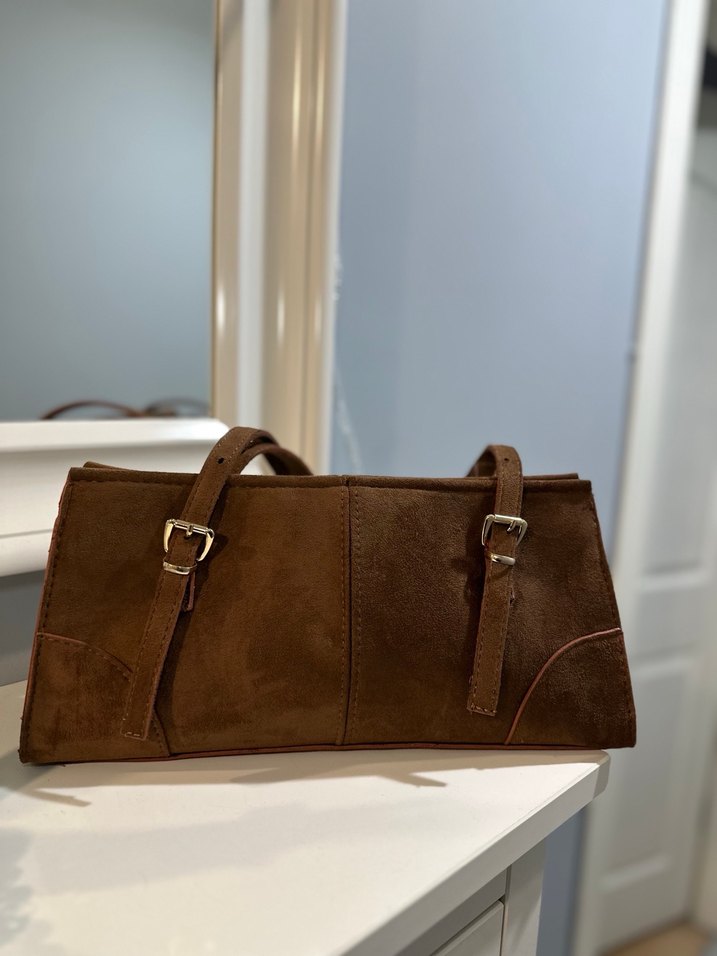 Taba  Süet Kadın Omuz Çantası zara değildir - Görsel 3