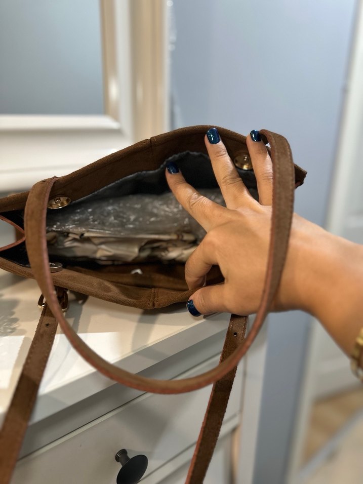 Taba  Süet Kadın Omuz Çantası zara değildir - Görsel 4