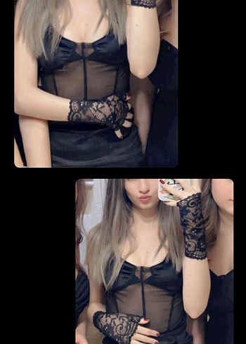 Siyah transparan mini süet elbise - Görsel 2