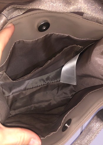 Fermuarlı Bej Kadın Deri Çanta - Görsel 4