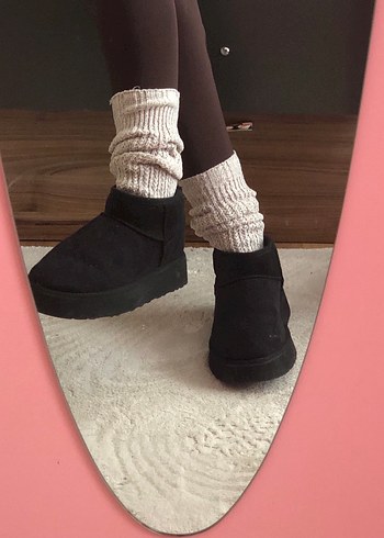 Siyah Pierre Cardin Ugg bot içi kürklü - Görsel 5