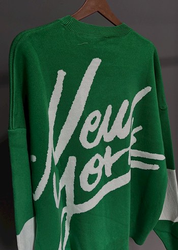 Yeşil Uzun Kollu Triko Sweatshirt - Görsel 3