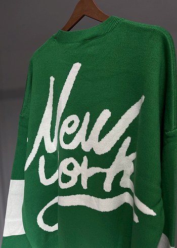 Yeşil Uzun Kollu Triko Sweatshirt - Görsel 4