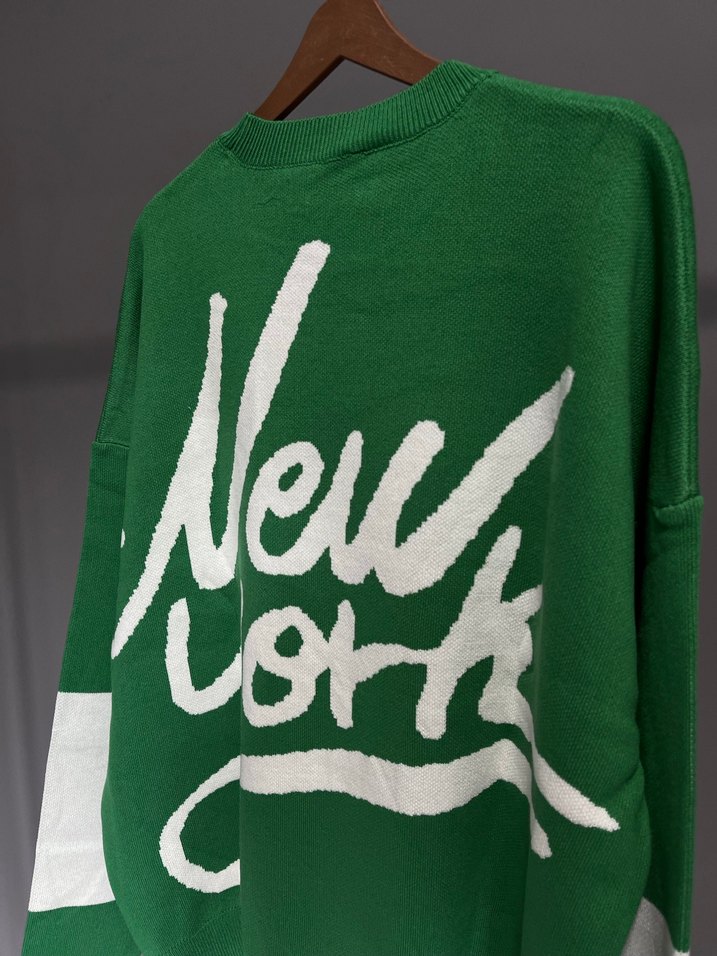 Yeşil Uzun Kollu Triko Sweatshirt - Görsel 4