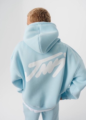 Mavi Kapüşonlu Sweatshirt - Görsel 2