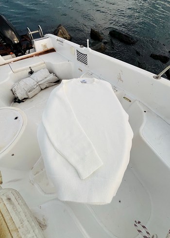 Beyaz Kadın Triko Sweatshirt - Görsel 2