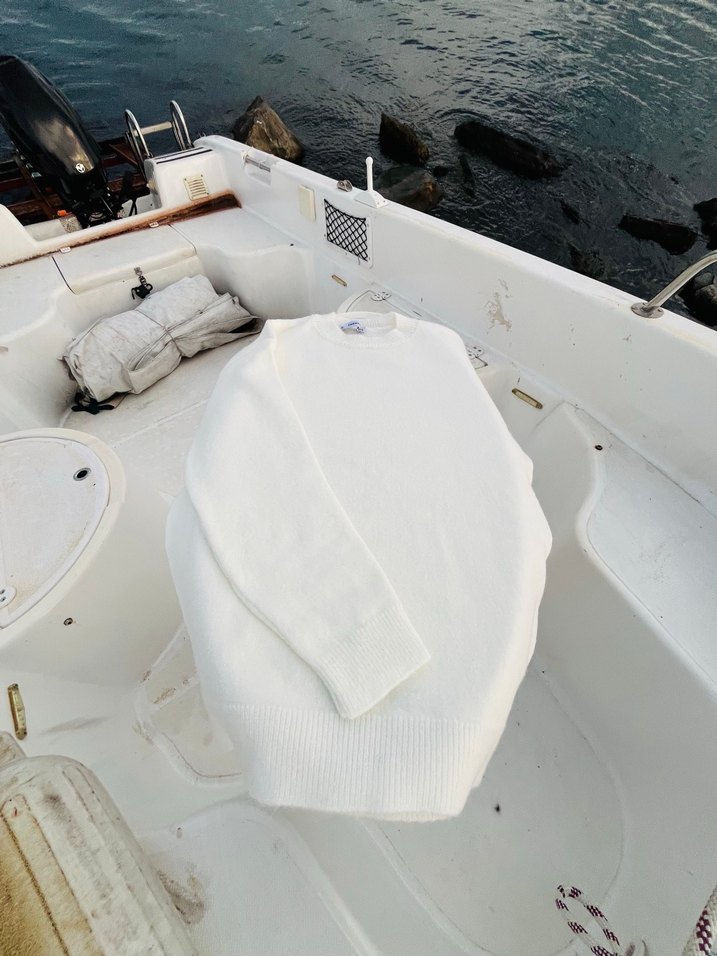 Beyaz Kadın Triko Sweatshirt - Görsel 2